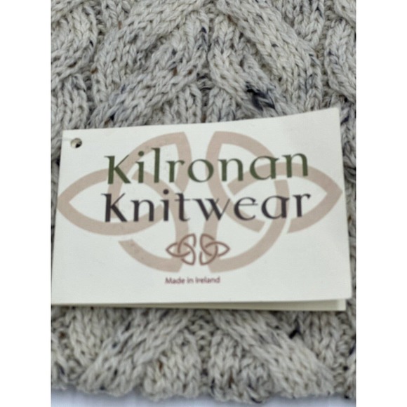 Kilronam Knitwear Snood Scarf Chunky Woven Beige Cream 100% Pure Wool Ireland - Picture 3 of 7